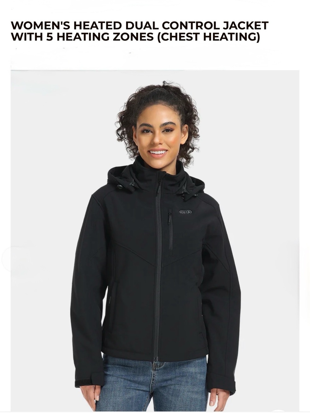 Women's Heated Utility Jacket with Dual Controls - Black